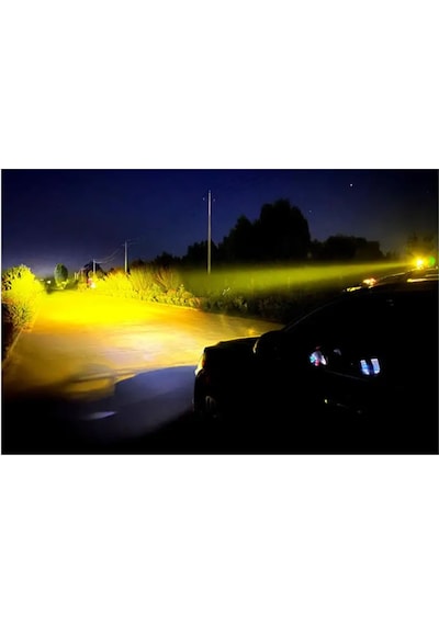 Robot Sis Farı Çift Renk Sarı-beyaz Araç Motosiklet Led Lamba Çift Gözlü 50w Metal 1 Adet