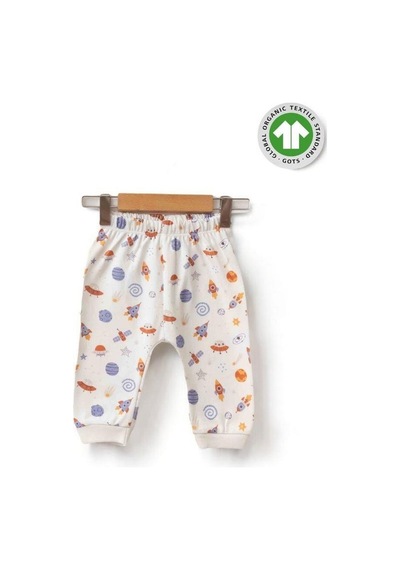 Zekids Erkek Bebek Uzay Desenli Organik Eşofman Takım-15485 renkli