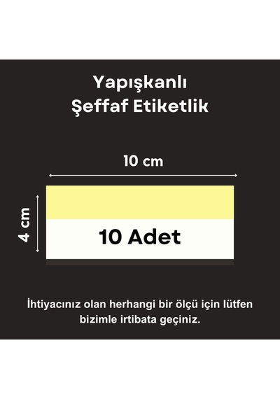 10 Adet Pvc Etiketlik Yapışkanlı 10x4 Cm, Raf Fiyat Etiket Cebi,