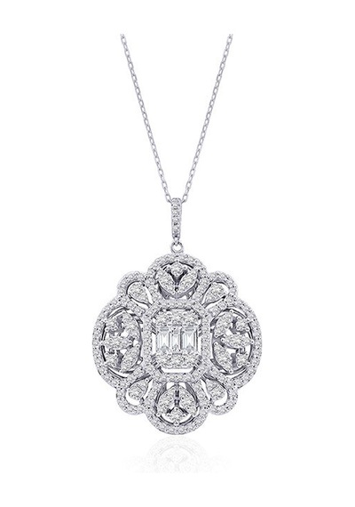 2.05 Karat Baget Pırlanta Kolye 75932946