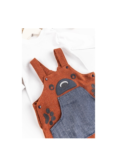 Babymod Ayıcık İşlemeli Erkek Bebek Tulum Salopet Takım 001