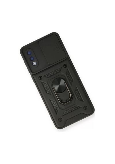 Newface Samsung Galaxy A02 Kılıf Pars Lens Yüzüklü Silikon - Siyah