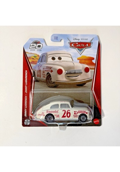 Disney Pixar Cars 20. Yıl Jimmy Lugwrench No.26 Metal Diecast Araç 2026 Beyaz