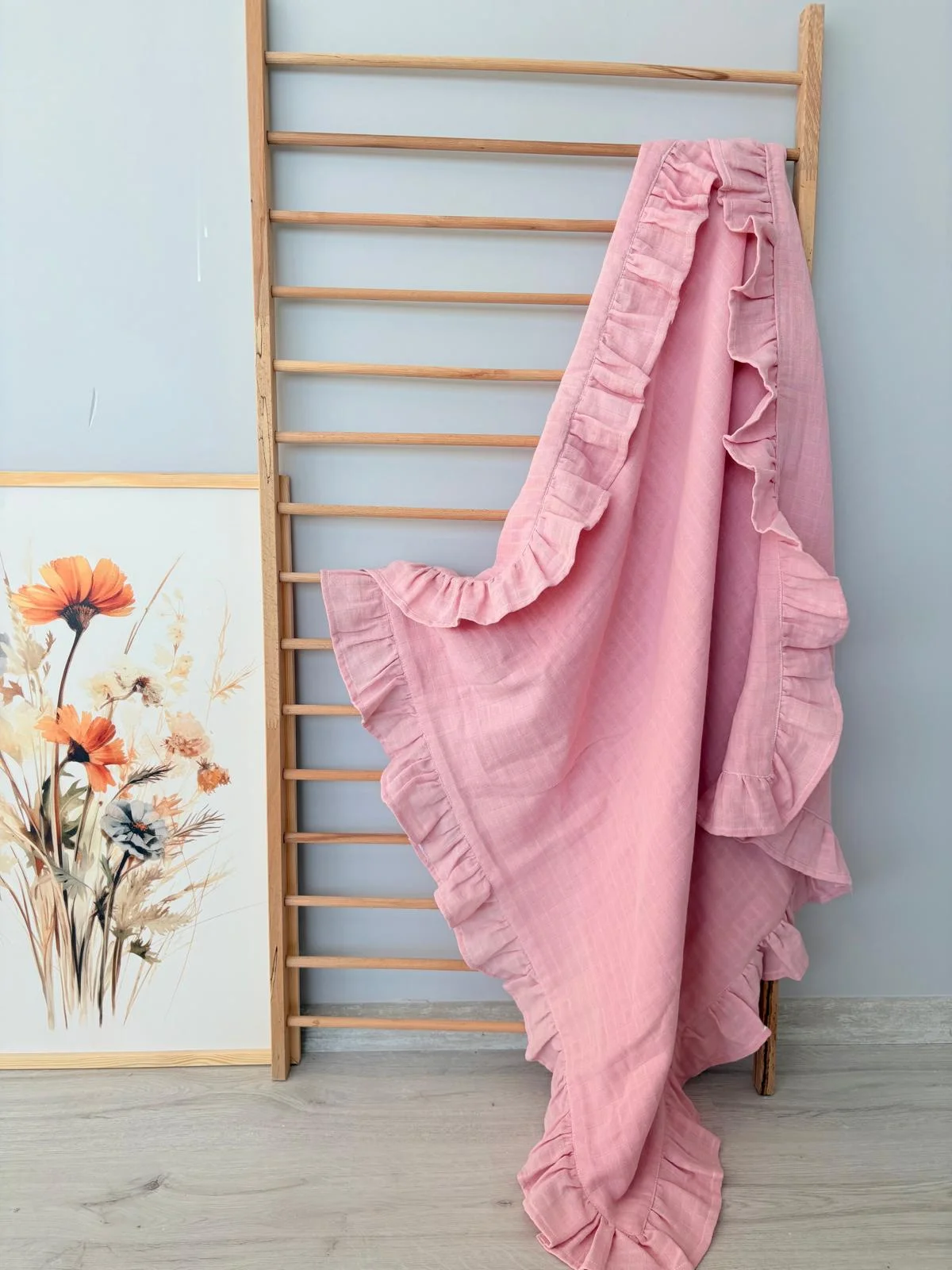 %100 Pamuk Çift Katlı Battaniyepembe Tasarım 90x90 Çok Renkli
