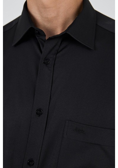 İmza Uzun Kol Düz Bez Ayağı Sert Yaka Cepli Pamuklu Classic Comfort Fit Gömlek 1004250210 Siyah İmza Uzun Kol Düz Bez Ayağı Sert Yaka Cepli Pamuklu Classic Comfort Fit Gömlek 1004250210 Siyah
