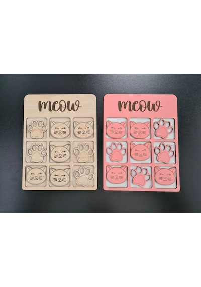 Ahşap Eğitici Öğretici Eğlenceli Tic Tac Toe Oyunu