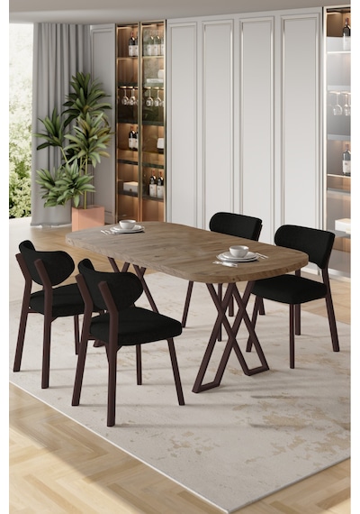 Canisa Axton Serisi Sabit Mdf 90x168 Atlantik Çam Mutfak Masa Takımı 4 Siyah Sandalye Atlantik Çam Masa Siyah Sandalye Canisa Axton Serisi Sabit Mdf 90x168 Atlantik Çam Mutfak Masa Takımı 4 Siyah Sandalye Atlantik Çam Masa Siyah Sandalye