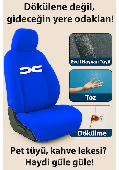 Her Mevsim Rahatlik Sunan Dacia Duster İle Uyumlu Oto Koltuk Kilifi İle Aracinizda Ferahlik Lacivert