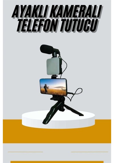 Northcity Kumandalı Mikrofonlu Led Işıklı Tripod Telefon Tutucu Vlog Video Kayıt Seti