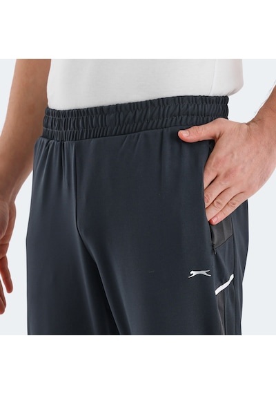 Slazenger RALUCA Erkek Fermuar Cepli Dar Paça Koyu Gri Eşofman Altı