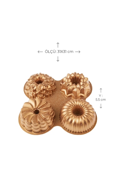 Emsan Griss Four In One 4'lü Gold Kek Kalıbı