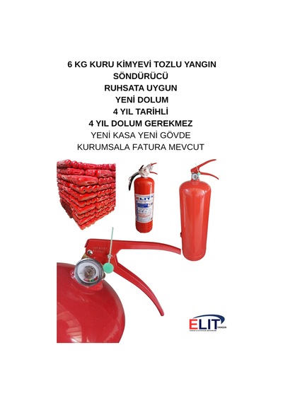 Yangın Söndürme Tüpü 6 Kg Kuru Kimyevi Tozlu Yangın Söndürücü