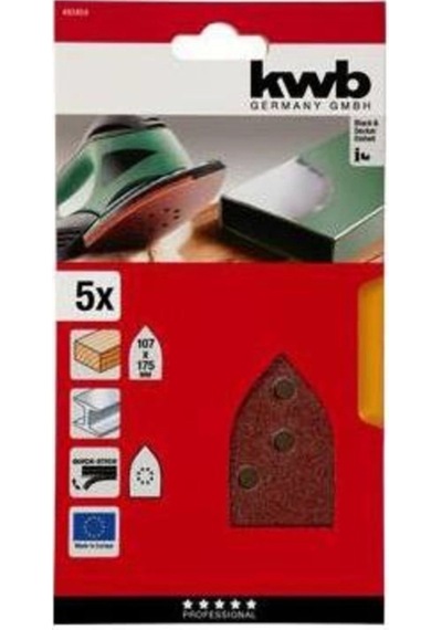 493408 Üçgen Zımpara 80 Kum 5 Adet 107x175 Mm
