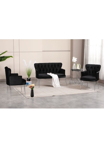 Garden House Siyah Kumaş Gümüş Metal Ayak Çay Seti Koltuk Takımı Ofis Koltuk Takımı Siyah Garden House Siyah Kumaş Gümüş Metal Ayak Çay Seti Koltuk Takımı Ofis Koltuk Takımı Siyah