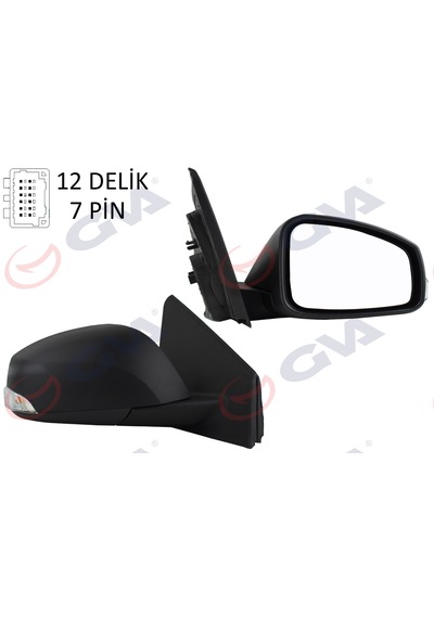 Gva 1011321 Dikiz Aynası Sağ Megane-fluence 08 Elektrikli+ısıtmalı+sinyalli+konveks 7 Fiş Vm-61 Oem 963010191r-963012395r