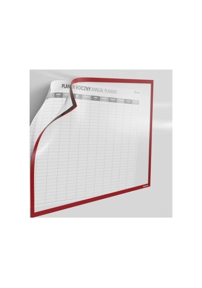 5 Adet Mıknatıslı Şömiz Manyetik Evrak Tutucu Şeffaf Magnet Şömiz Dosya 21x30cm A4 - Kırmızı Kenarlı