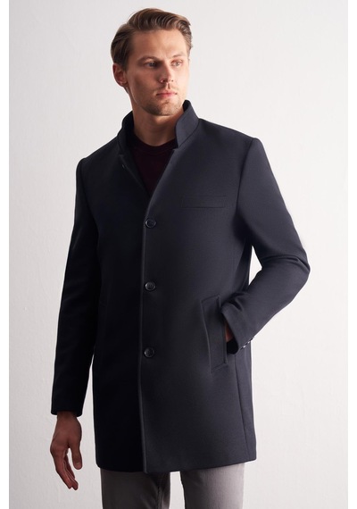 İmza Koyu Lacivert Hakim Yaka Classic Slim Fit Esnek Kaban 1008255162 Koyu Lacivert