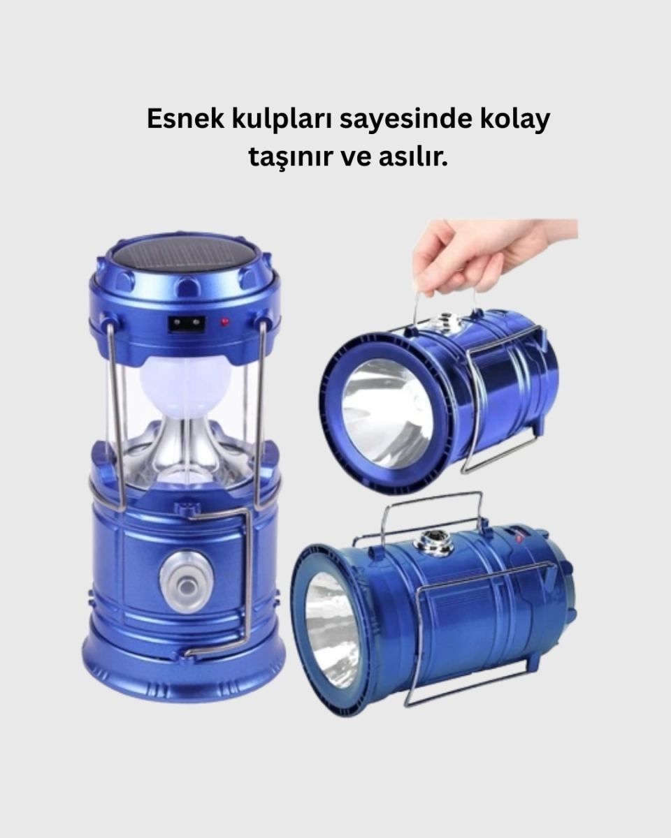 Güneş Enerjili Katlanabilir Kızaklı Kamp Feneri Usb Şarjlı, Çok Yönlü Ve Dayanıklı Tasarım 52022948