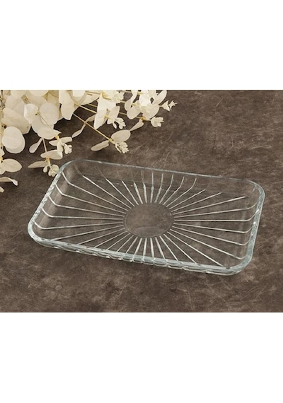 Paşabahçe Elegant Dikdörtgen Cam Kayık Tabak 27x16 Cm 54883 Şeffaf