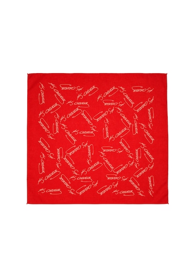 Herşeynota 100 Lü Atatürk İmzalı Kırmızı %100 Pamuk Fular 52x52 Cm Okul Tören Etkinlik Çok Renkli