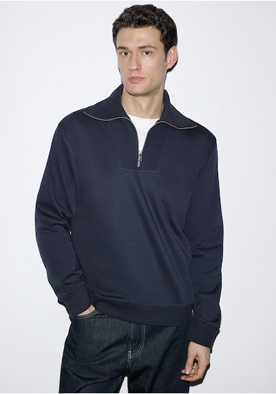Mavi - Yarı Fermuarlı Lacivert Sweatshirt 0s10539-83699 Lacivert