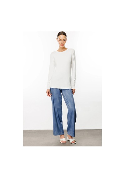 On Fashion Uzun Kol Kadın Basic Bluz 25y.on.blz.51303.01 Ekru
