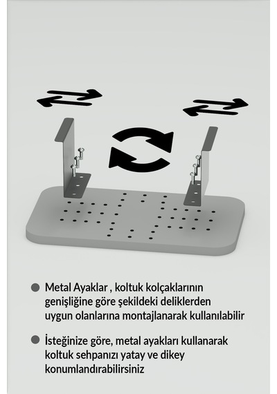 C Sehpa Yan Sehpa Gordion Gri Sarı