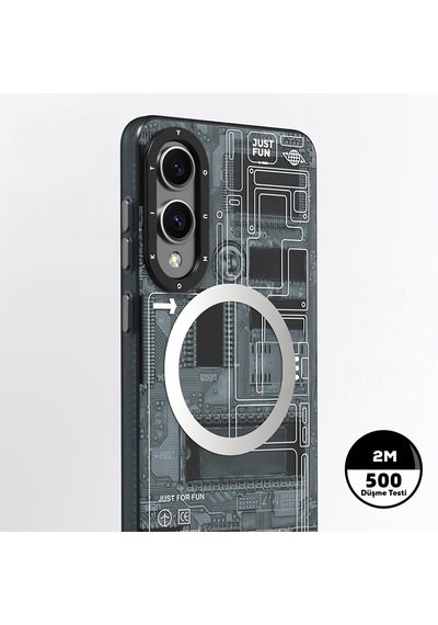 Galaxy S25 Edge Kılıf M-safe Uyumlu Youngkit Technology Serisi Kapak Gri