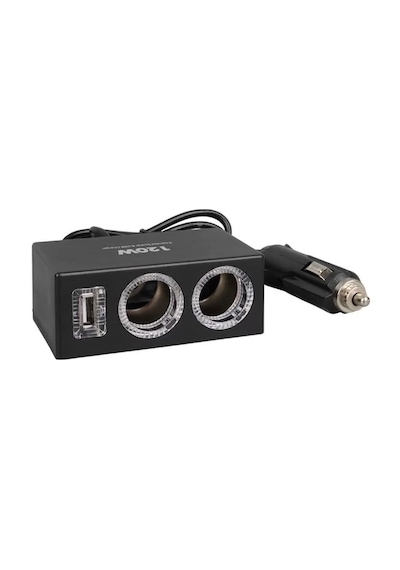 Hubrendy Sh Olesson 1522 12-24v Tek Usb Girişli 120w 80cm Kablolu 2'li Araç Çakmak Çoklayıcı