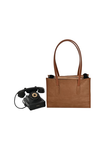 Bayan Süet Çanta Elegant Tote - Bej Kahverengi