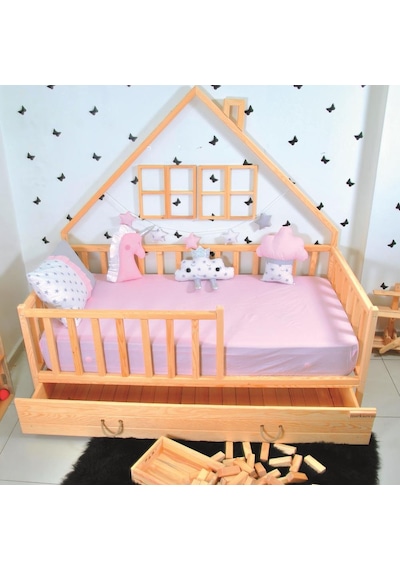 Markaawm Markaawm Montessori Çocuk Yatak Çekmeceli 90X190 Karyola Yağmur Akçaağaç