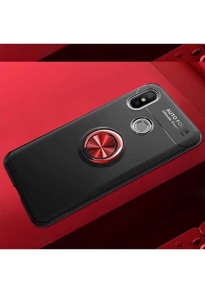 Xiaomi Redmi Note 7 Kılıf Zore Ravel Silikon Kapak Siyah-Kırmızı