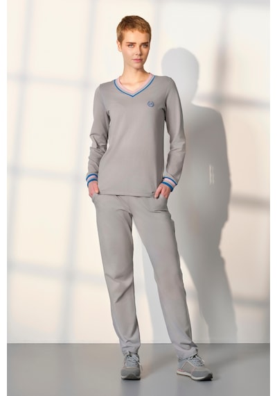 Doreanse Kadın Gri Renkli V Yaka T-shirt Pijama Takımı 25k4044-standart Gri