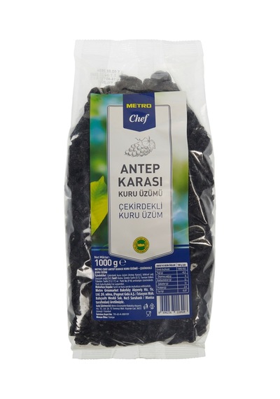 Metro Chef Antep Karası Üzümü 1 Kg Çekirdekli Kuru Üzüm Tarı