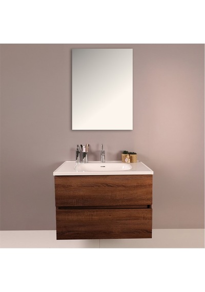 Kobos Simple 80 Cm Çekmeceli Banyo Dolabı Seti Miling Oak Ahşap Kobos Simple 80 Cm Çekmeceli Banyo Dolabı Seti Miling Oak Ahşap