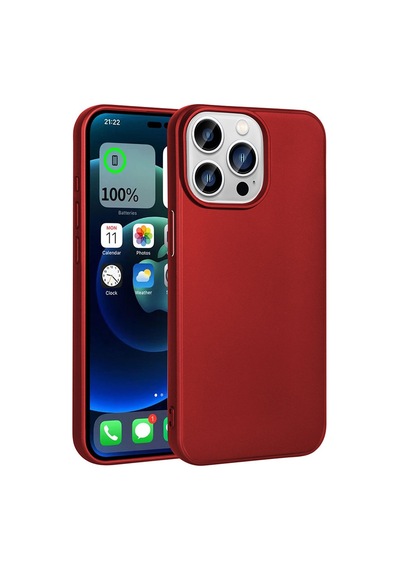 Ecruz İphone 15 Pro Max Uyumlu Ecrz Premier Silikon Kılıf-kırmızı