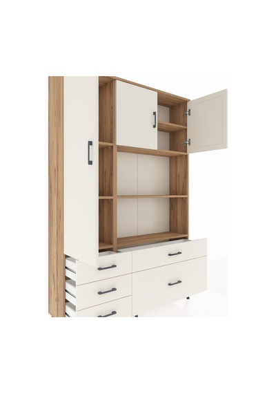 Arges Dolap 7 Raflı 5 Çekmeceli 3 Kapaklı 132x30x195 Çam-ayta... Çam Arges Dolap 7 Raflı 5 Çekmeceli 3 Kapaklı 132x30x195 Çam-ayta... Çam