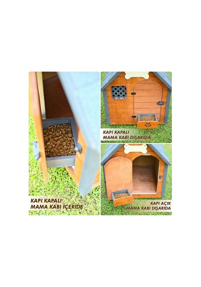 Isı Yalıtımlı Ahşap Köpek Kulübesi Medium