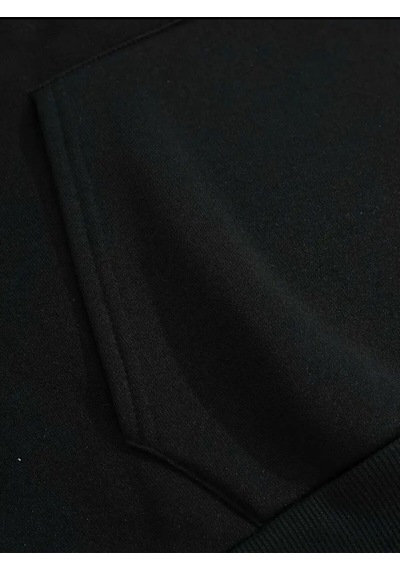 Medinenur Astronot Desenli 2 İplik Şardonlu Sweatshirt Siyah