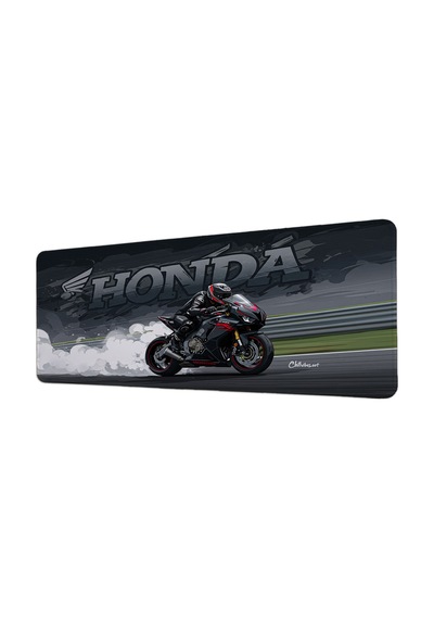 Honda Cbr Siyah Kırmızı Motor 40x90 Cm Oyuncu Mousepad Kaymaz Taban Büyük Boy Mousepad