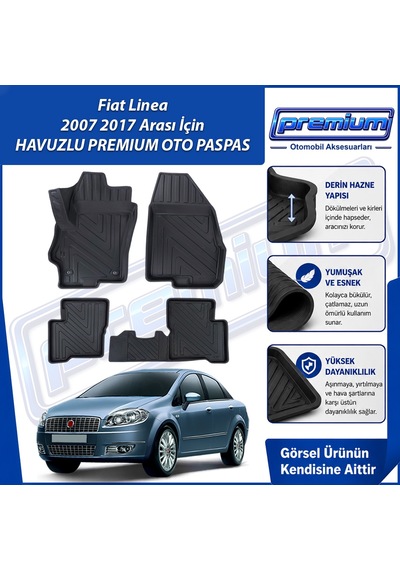 Fiat Linea Paspas Araca Özel 2007 Ve Sonrası Derin Havuzlu Premium Oto Paspas