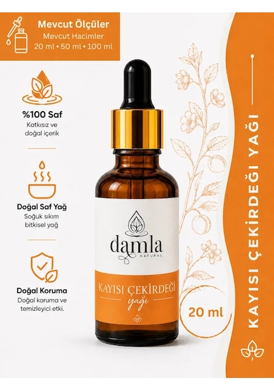 Biodamla Natural Kayısı Çekirdeği Yağı 20 Ml