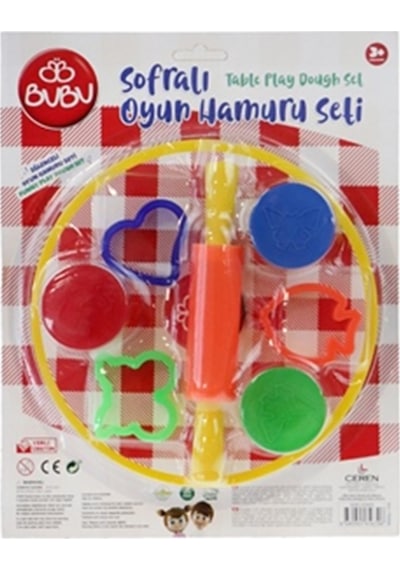 BuBu Sofralı Oyun Hamuru Seti ve 3x15gr Hamur OH0002 Sarı Masa