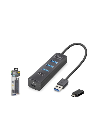 İetop Tu359 Type-c 3.1 Gen1 Hub Pd 4 Port 5 Gbps Siyah