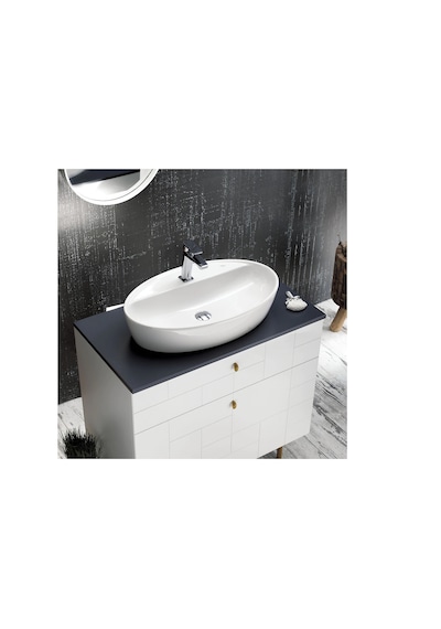 Turkuaz Seramik Cerastyle One 67 x 42 CM Tezgah Üstü Delikli Lavabo