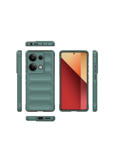 Xiaomi Redmi Note 13 Pro 4g Kılıf Kamera Korumalı Esnek Silikon Parmak Şeritli Pazarplus Kırmızı