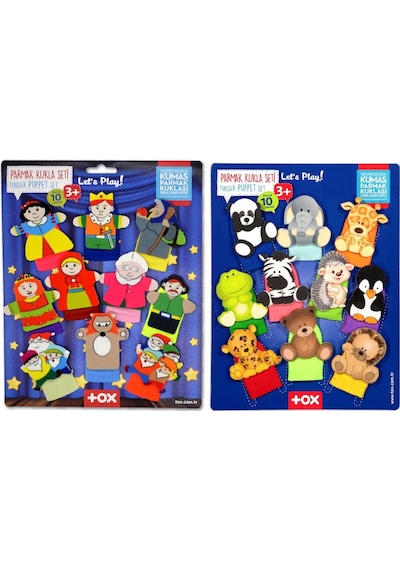 2 Set - 20 Parça Tox Masal Kahramanları Ve Vahşi Hayvanlar Parmak Kukla