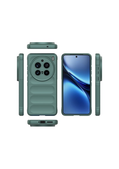 Vivo X200 Pro Kılıf Esnek Tpu Oyuklu Arka Yüzey Tasarımlı Mkst Etnik Silikon Kapak - Siyah Siyah