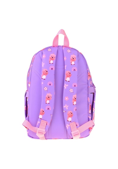 Kaukko Kids Dört Bölmeli Kız Çocuk Loopy Baskılı Lila - Pembe Okul Sırt Çantası - L5303 Çok Renkli