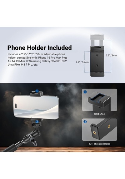 22 "sihirli Kol W Masa C Kelepçe, Mic Boom Kol Eklemli Üstten Kamera Dağı 1/4 "3/8" Arrı İçin Konular, Telefon Mikrofon Webcam Eylem Kamera Video Işık İçin Masaüstü Standı Tutucu Ua057